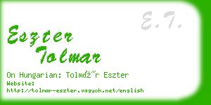 eszter tolmar business card